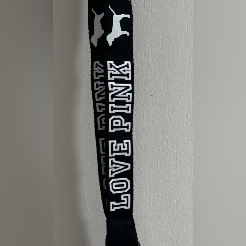 Victoria’s Secret PINK Black Logo Lanyard Keychain ID Badge Holder | 2/$18